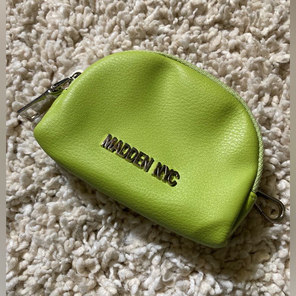 Steve Madden NYC Leather Coin Purse - Lime Green